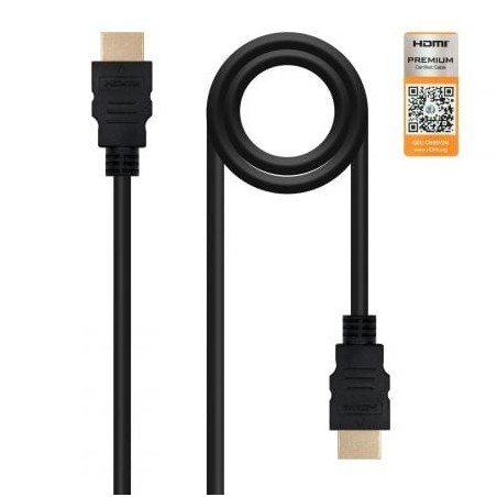 Cable HDMI 2-0 4K Nanocable 10-15-3602- HDMI Macho - HDMI Macho- 2m- Certificado- Negro