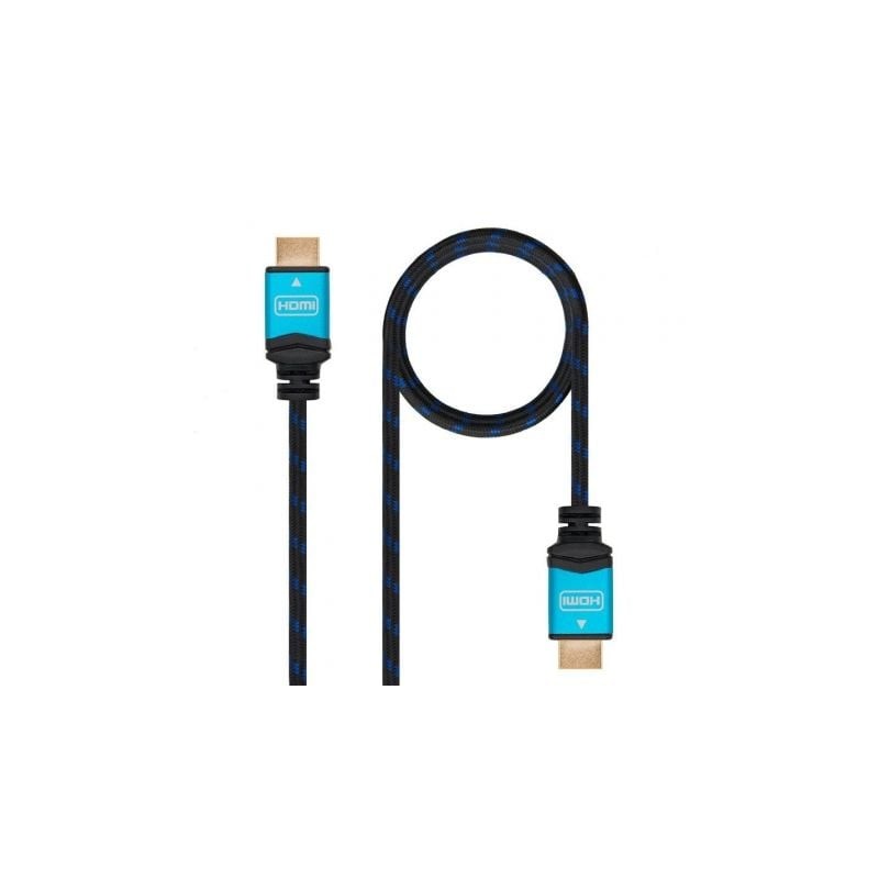 Cable HDMI 2-0 4K Nanocable 10-15-3700- HDMI Macho - HDMI Macho- 0-5m- Negro- Azul