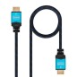 Cable HDMI 2-0 4K Nanocable 10-15-3700- HDMI Macho - HDMI Macho- 0-5m- Negro- Azul