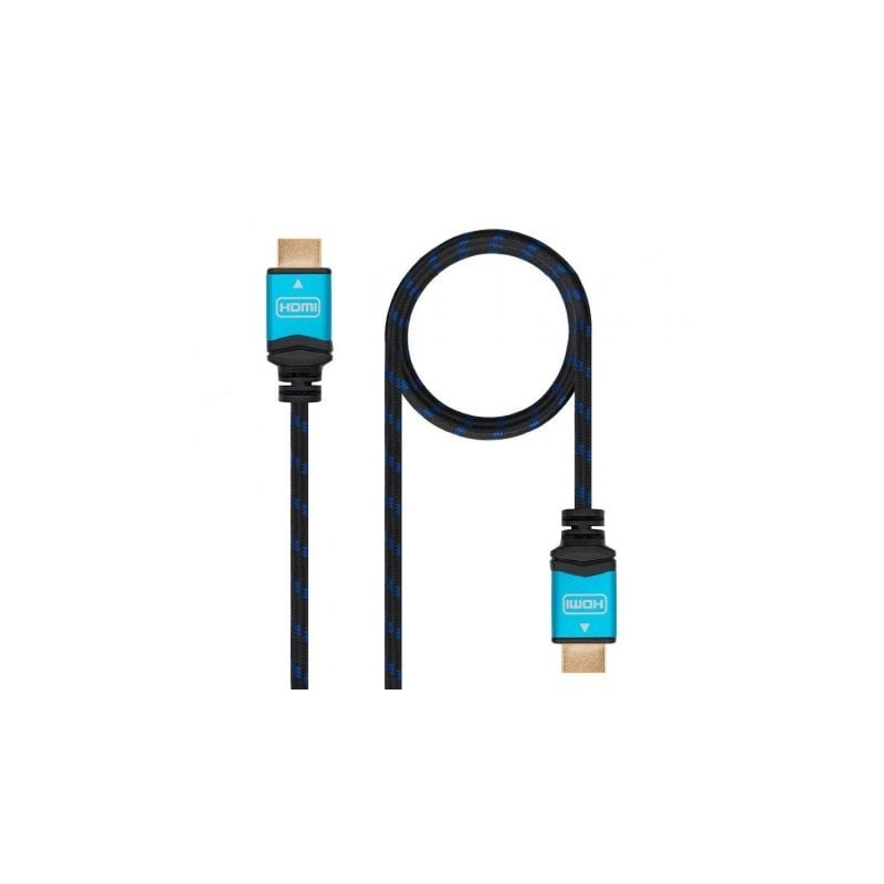 Cable HDMI 2-0 4K Nanocable 10-15-3701- HDMI Macho - HDMI Macho- 1m- Negro- Azul