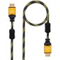 Cable HDMI 2-0 4K Nanocable 10-15-1602- HDMI Macho - HDMI Macho- 1-5m- Negro- Naranja