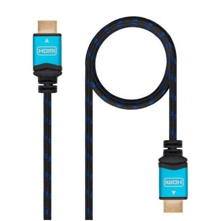 Cable HDMI 2-0 4K Nanocable 10-15-3702- HDMI Macho - HDMI Macho- 2m- Negro- Azul