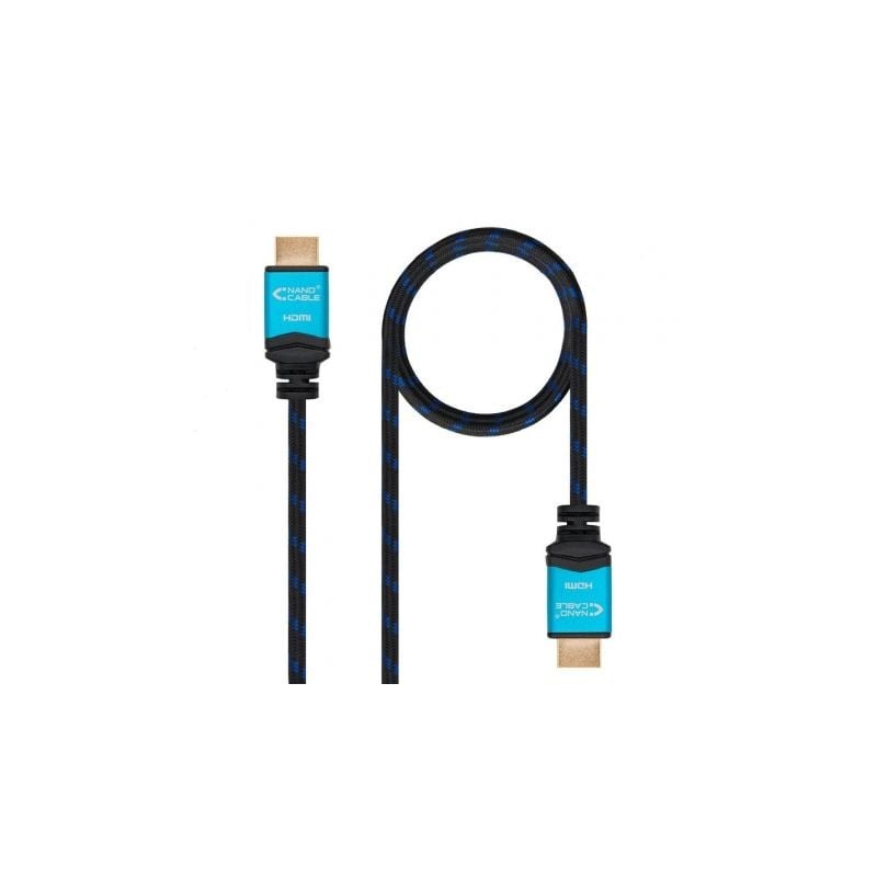 Cable HDMI 2-0 4K Nanocable 10-15-3705- HDMI Macho - HDMI Macho- 5m- Negro- Azul