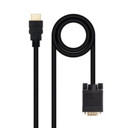 Cable Conversor Nanocable 10-15-4348- HDMI Macho - VGA Macho- 1-8m- Negro