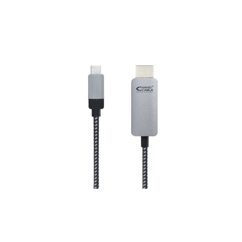 Cable Conversor Nanocable 10-15-5102- USB Tipo-C Macho - HDMI Macho- 1-8m- Negro