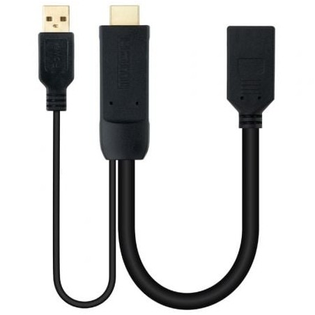 Cable Conversor Nanocable 10-16-0205- HDMI Macho - DisplayPort Hembra- 20cm- Negro