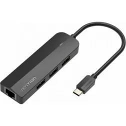 Hub USB Tipo-C Vention TGOBB- 3xUSB- 1xRJ45- 1x Micro B PD