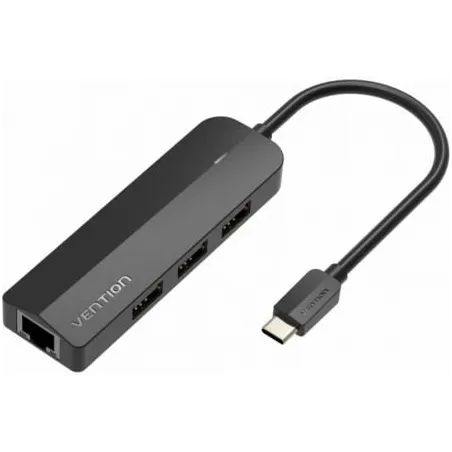 Hub USB Tipo-C Vention TGOBB- 3xUSB- 1xRJ45- 1x Micro B PD