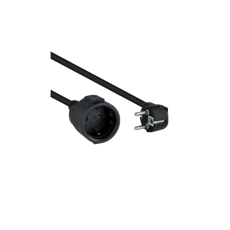 Cable Alargador de Corriente Nanocable 10-22-0605-BK- Schuko Hembra - Schuko Macho- 5m- Negro