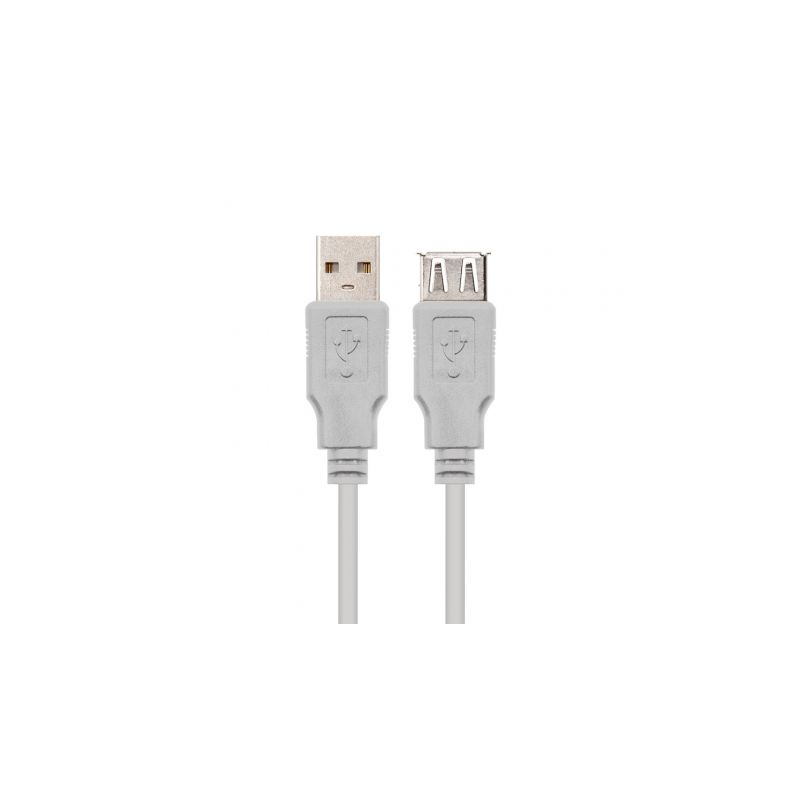 Cable Alargador USB 2-0 Nanocable 10-01-0204- USB Macho - USB Hembra- 3m- Beige