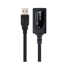 Cable Alargador USB 2-0 Nanocable 10-01-0211- USB Macho - USB Hembra- 5m- Negro