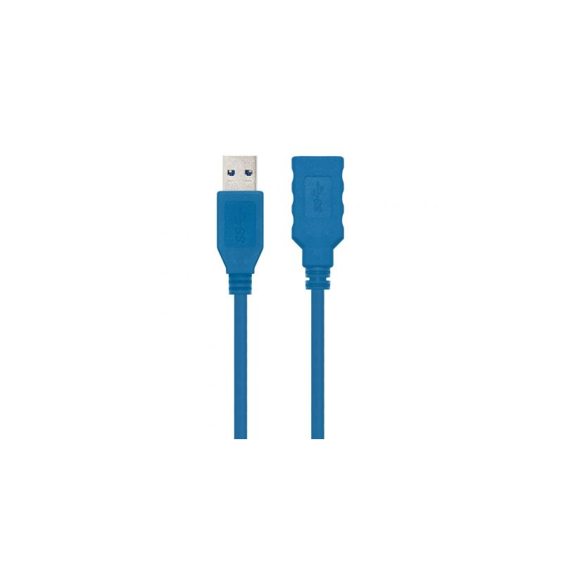 Cable Alargador USB 3-0 Nanocable 10-01-0901- USB Macho - USB Hembra- 1m- Azul