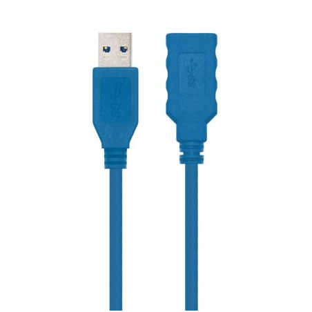 Cable Alargador USB 3-0 Nanocable 10-01-0902-BL- USB Macho - USB Hembra- 2m- Azul