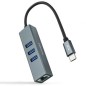 Hub USB Tipo-C Nanocable 10-03-0408- 3xUSB- 1xRJ45- Gris