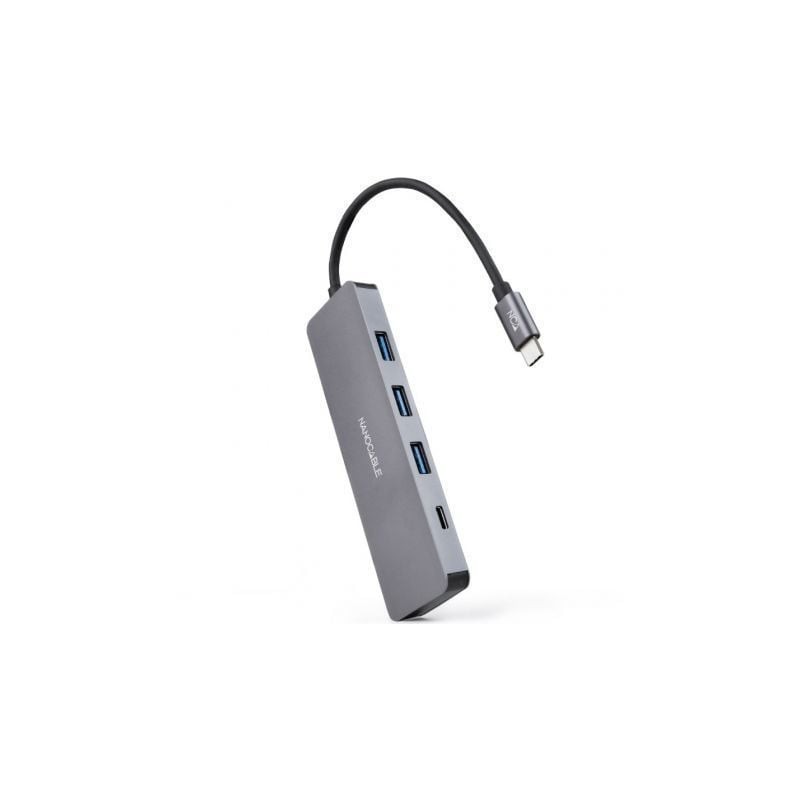 Hub USB Tipo-C Nanocable 10-16-4409- 3xUSB- 1xUSB Tipo-C- Gris