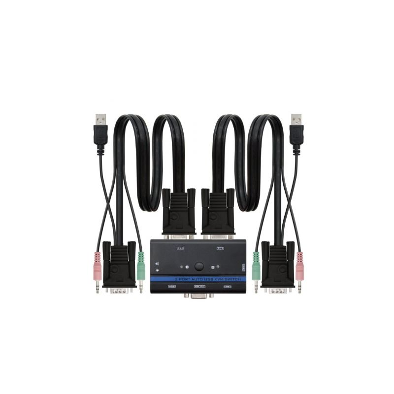 KVM Switch Nanocable 10-12-0001- PC - CPU: 2 VGA + 2 USB + 4 JACK 3-5 - CONSOLA: 2 USB + VGA + 2 JACK 2-5- 1-4m