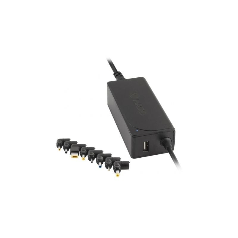 Cargador de Portátil NGS W-45W- 45W- Automático- 8 Conectores- Voltaje 19-20V- 1 USB
