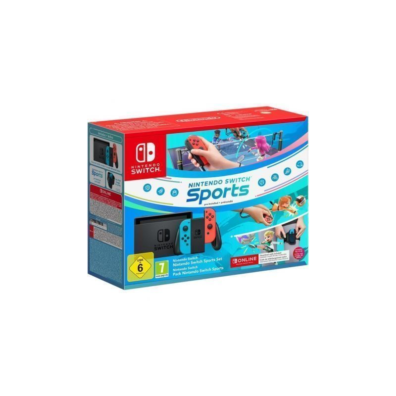 Nintendo Switch + Juego Nintendo Sports- Incluye Base- 2 Mandos Joy-Con- Incluye Cinta Sports- 3 Meses Suscripción