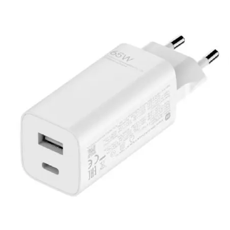 Cargador de Pared GaN Xiaomi Mi 65W Fast Charger 1xUSB Tipo-C- 1xUSB A- 65W