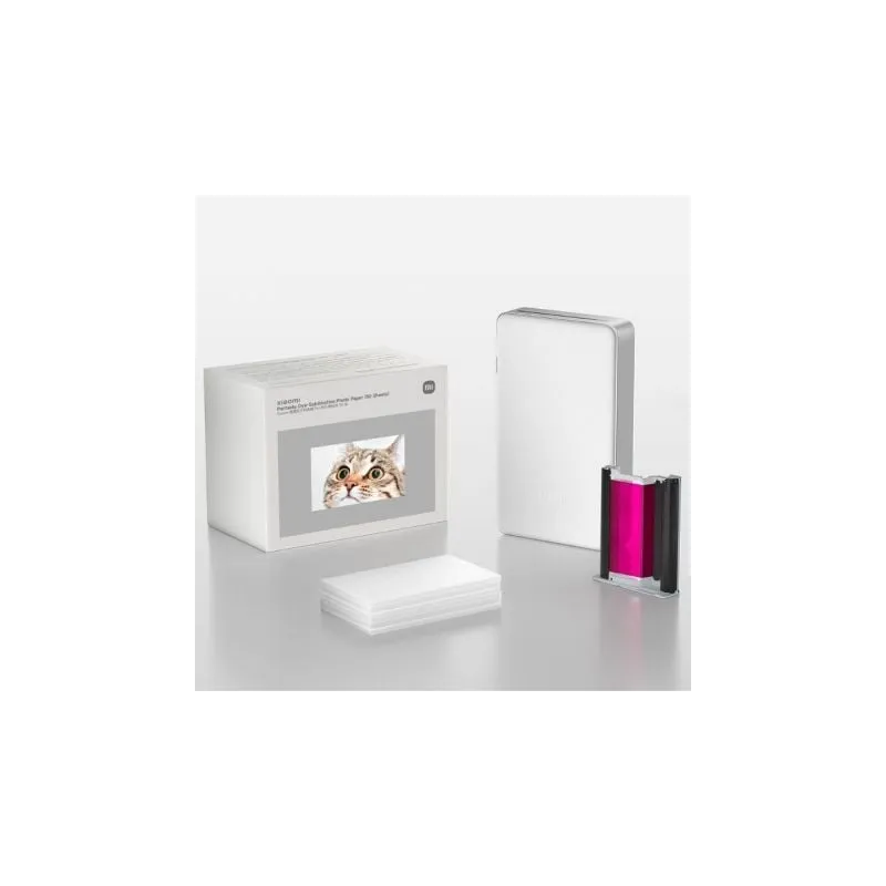 Papel Fotográfico para Sublimación Xiaomi Portable Dye-Sublimation Photo Paper- 5 x 7-6cm- 50 Hojas