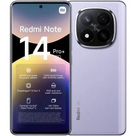 Smartphone Xiaomi Redmi Note 14 Pro+ 12GB- 256GB- 6-67"- 5G- Púrpura