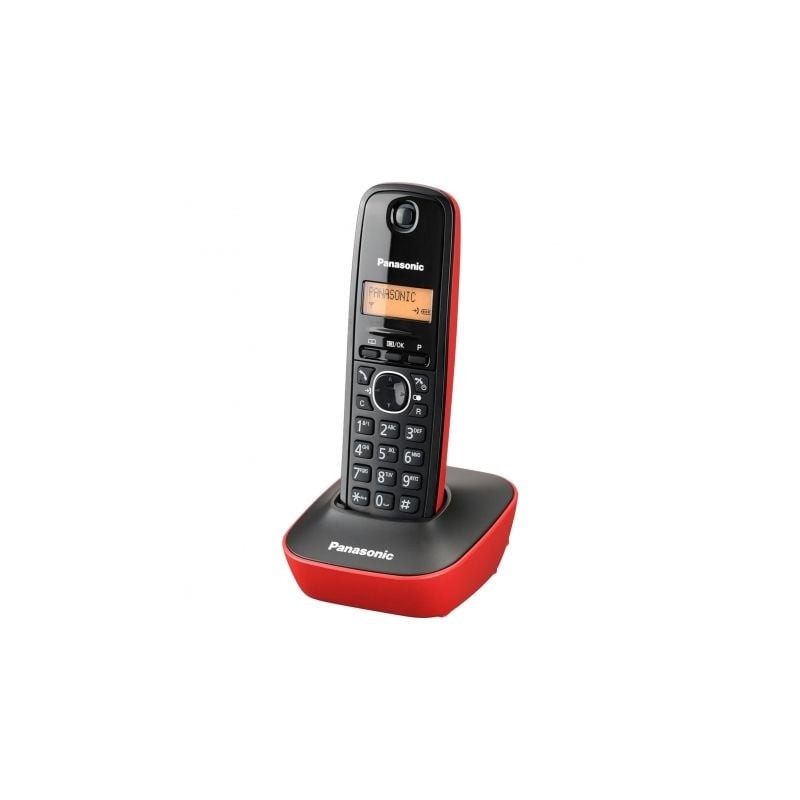 Teléfono Inalámbrico Panasonic KX-TG1611- Negro y Rojo