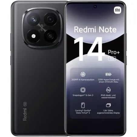 Smartphone Xiaomi Redmi Note 14 Pro+ 12GB- 512GB- 6-67"- 5G- Negro