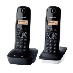 Teléfono Inalámbrico Panasonic KX-TG1612SP1- Pack DUO- Negro