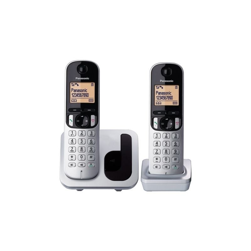 Teléfono Inalámbrico Panasonic KX-TGC212PL- Pack DUO- Plata