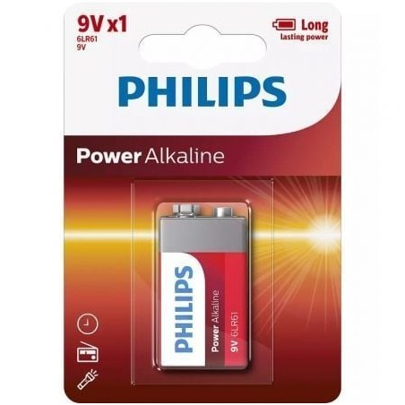 Pila Alcalina Philips 6LR61P1B-10- 9V