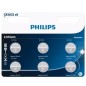 Pack de 6 Pilas de Botón Philips CR2032- 3V