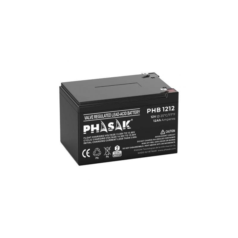 Batería Phasak PHB 1212 compatible con SAI-UPS PHASAK según especificaciones