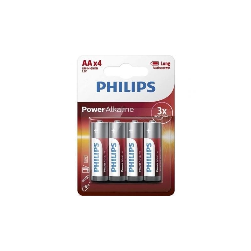 Pack de 4 Pilas AA Philips LR6P4B-10- 1-5V- Alcalina
