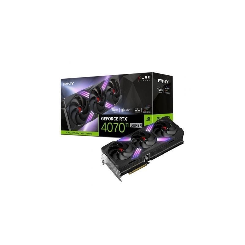 Tarjeta Gráfica PNY GeForce RTX 4070 Ti SUPER XLR8 Gaming VERTO EPIC-X RGB OC Triple Fan- 16GB GDDR6X