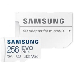 Tarjeta de Memoria Samsung EVO Plus 2021 256GB microSD XC con Adaptador- Clase 10- 130MBs