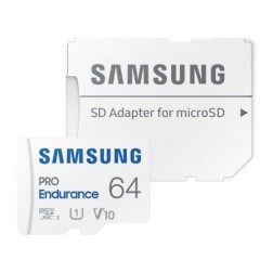 Tarjeta de Memoria Samsung Pro Endurance 64GB microSD XC con Adaptador- Clase 10- 100MBs
