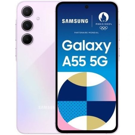 Smartphone Samsung Galaxy A55 8GB- 128GB- 6-6"- 5G- Lavanda