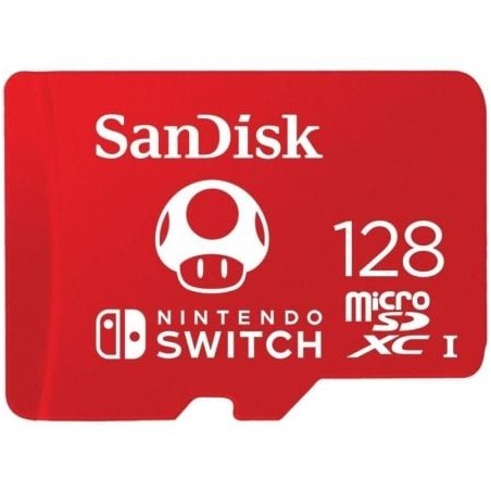 Tarjeta de Memoria SanDisk Nintendo Switch 128GB microSD XC UHS-I- Clase 10- 100MBs