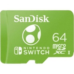 Tarjeta de Memoria SanDisk Nintendo Switch 64GB microSD XC UHS-I- Clase 10- 100MBs