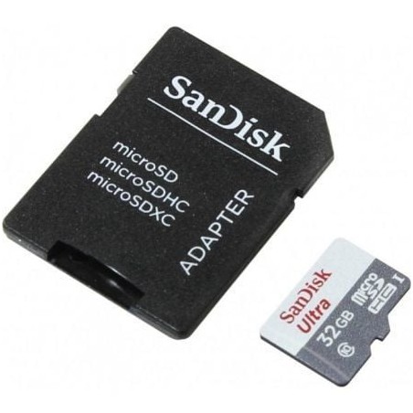 Tarjeta de Memoria SanDisk Ultra 32GB microSD HC con Adaptador- Clase 10- 100MB-s