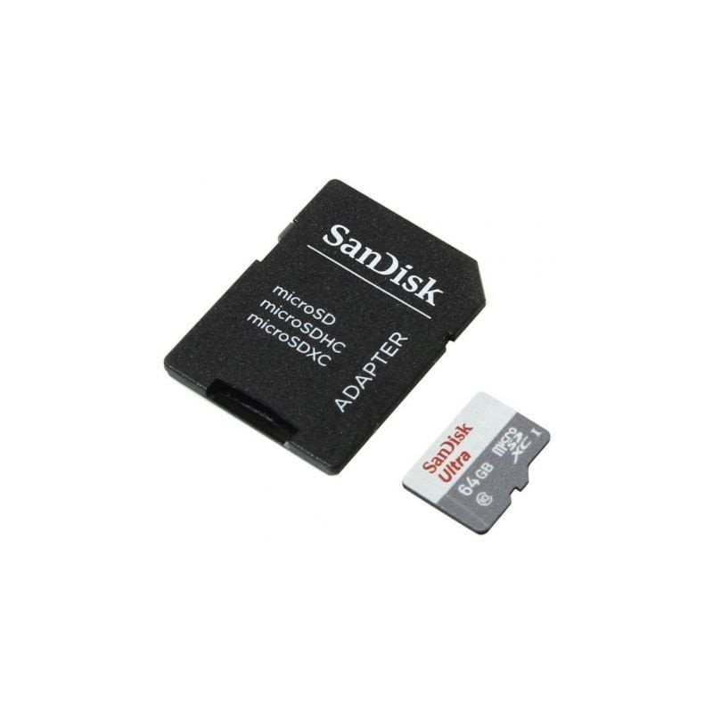 Tarjeta de Memoria SanDisk Ultra 64GB microSD XC con Adaptador- Clase 10- 100MB-s