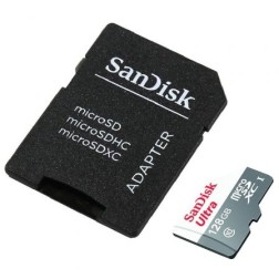 Tarjeta de Memoria SanDisk Ultra 128GB microSD XC con Adaptador- Clase 10- 80MB-s