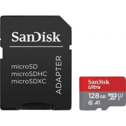 Tarjeta de Memoria SanDisk Ultra 128GB microSD XC con Adaptador- Clase 10- 140MBs