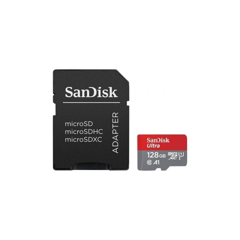 Tarjeta de Memoria SanDisk Ultra 128GB microSD XC con Adaptador- Clase 10- 140MBs