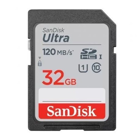 Tarjeta de Memoria SanDisk Ultra 32GB SD HC UHS-I - SDXC- Clase 10- 120MBs