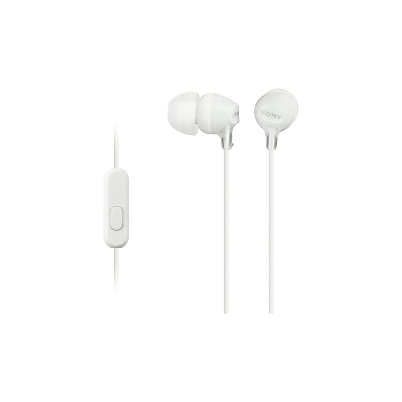 Auriculares Intrauditivos Sony MDR-EX15AP- con Micrófono- Jack 3-5- Blancos