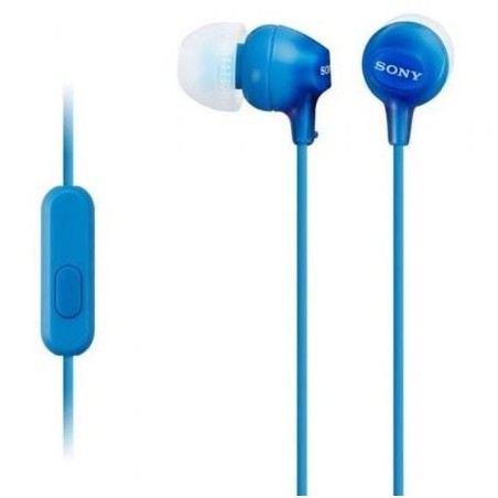 Auriculares Intrauditivos Sony MDR-EX15APLI- con Micrófono- Jack 3-5- Azules