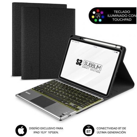 Funda con Teclado Subblim KeyTab Pro BT para Tablet iPad 10-9" 10a Gen- Negra