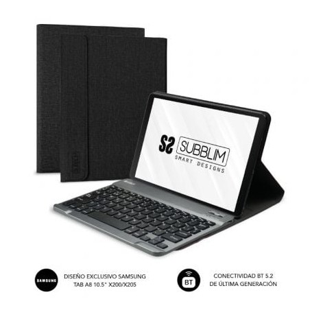 Funda con Teclado Subblim KeyTab Pro BT para Tablets Samsung Galaxy A8 X200-205- Negra