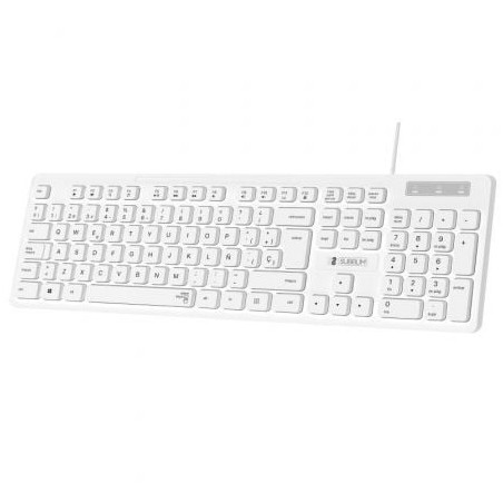 Teclado Subblim Business Slim Silencioso- Blanco